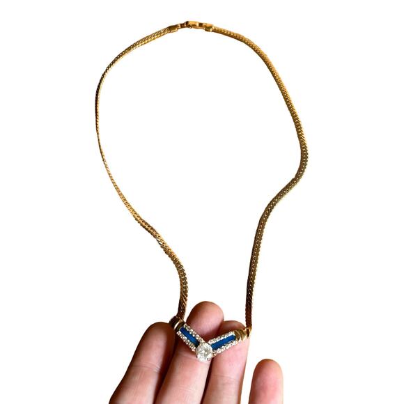 Lind Jewelry - Vintage 14 K GE gold Lind necklace with cubic zirconia